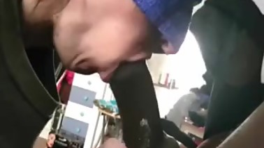 Blindfolded Wife Deepthroats Big Black African Dick Sloppiest Blowjob Ever