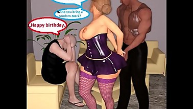 3D Comic Hotwife Cuckolds Husband On Birthday With BBC