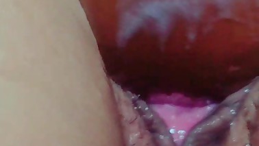 Latina wife sleeping all wet & creamy while a big black cock inside